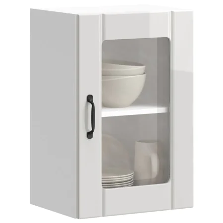 Armario pared para cocina puerta cristal Lucca blanco brillante de , Armarios de cocina - Ref: Foro24-853769, Precio: 64,43 €...