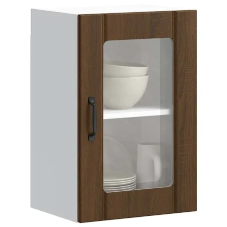 Armario de pared para cocina puerta cristal Lucca roble marrón by , Kitchen cabinets - Ref: Foro24-853774, Price: 58,96 €, Di...