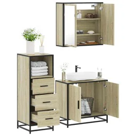 Set de muebles de baño 3 pzas madera contrachapada roble Sonoma von , Badezimmermöbel - Ref: Foro24-3301006, Preis: 210,08 €,...