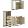 Set de muebles de baño 3 pzas madera contrachapada roble Sonoma by , Bathroom furniture - Ref: Foro24-3301006, Price: 209,84 ...