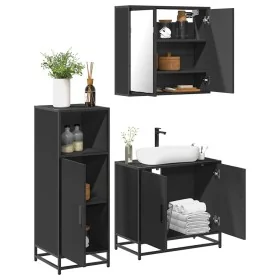 Juego de muebles de baño 3 pzas madera contrachapada negro von , Badezimmermöbel - Ref: Foro24-3300945, Preis: 217,22 €, Raba...