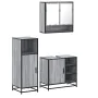 Set de muebles de baño 3 pzas madera contrachapada gris sonoma de , Muebles de baño - Ref: Foro24-3300998, Precio: 225,44 €, ...