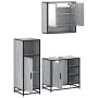 Set de muebles de baño 3 pzas madera contrachapada gris sonoma de , Muebles de baño - Ref: Foro24-3300998, Precio: 225,44 €, ...