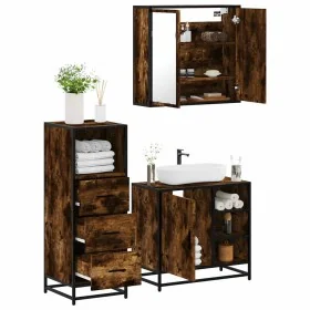 Set de muebles baño 3 pzas madera contrachapada roble ahumado von , Badezimmermöbel - Ref: Foro24-3301027, Preis: 233,28 €, R...