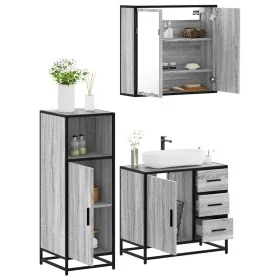 Set de muebles de baño 3 pzas madera contrachapada gris sonoma von , Badezimmermöbel - Ref: Foro24-3300958, Preis: 244,12 €, ...