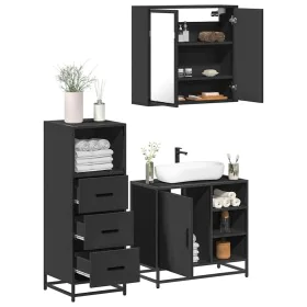 Juego de muebles de baño 3 pzas madera contrachapada negro von , Badezimmermöbel - Ref: Foro24-3301025, Preis: 244,67 €, Raba...