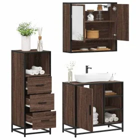 Set de muebles baño 3 pzas madera contrachapada roble marrón von , Badezimmermöbel - Ref: Foro24-3301059, Preis: 235,72 €, Ra...