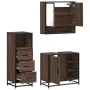 Set de muebles baño 3 pzas madera contrachapada roble marrón by , Bathroom furniture - Ref: Foro24-3301059, Price: 236,30 €, ...
