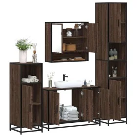 Set de muebles baño 4 pzas madera contrachapada roble marrón von , Badezimmermöbel - Ref: Foro24-3301224, Preis: 403,79 €, Ra...