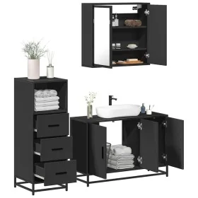 Juego de muebles de baño 3 pzas madera contrachapada negro von , Badezimmermöbel - Ref: Foro24-3301010, Preis: 253,99 €, Raba...