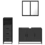 Juego de muebles de baño 3 pzas madera contrachapada negro de , Muebles de baño - Ref: Foro24-3301010, Precio: 253,83 €, Desc...