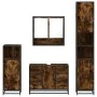 Set de muebles baño 4 pzas madera contrachapada roble ahumado by , Bathroom furniture - Ref: Foro24-3301232, Price: 449,27 €,...