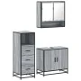 Set de muebles de baño 3 pzas madera contrachapada gris sonoma de , Muebles de baño - Ref: Foro24-3301038, Precio: 228,48 €, ...