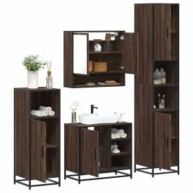 Set de muebles baño 4 pzas madera contrachapada roble marrón von , Badezimmermöbel - Ref: Foro24-3301239, Preis: 344,74 €, Ra...