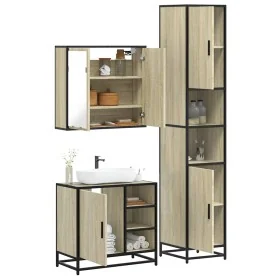 Set de muebles de baño 3 pzas madera contrachapada roble Sonoma von , Badezimmermöbel - Ref: Foro24-3301086, Preis: 290,51 €,...