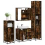 Set de muebles baño 4 pzas madera contrachapada roble ahumado von , Badezimmermöbel - Ref: Foro24-3301197, Preis: 421,93 €, R...