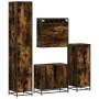 Set de muebles baño 4 pzas madera contrachapada roble ahumado von , Badezimmermöbel - Ref: Foro24-3301197, Preis: 421,93 €, R...