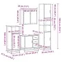 Set de muebles baño 4 pzas madera contrachapada roble ahumado von , Badezimmermöbel - Ref: Foro24-3301197, Preis: 421,93 €, R...