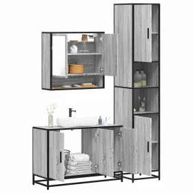 Set de muebles de baño 3 pzas madera contrachapada gris sonoma von , Badezimmermöbel - Ref: Foro24-3301103, Preis: 304,19 €, ...
