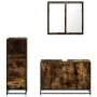 Set de muebles baño 3 pzas madera contrachapada roble ahumado by , Bathroom furniture - Ref: Foro24-3301012, Price: 241,67 €,...