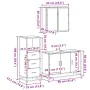 Set de muebles baño 3 pzas madera contrachapada roble ahumado by , Bathroom furniture - Ref: Foro24-3301012, Price: 241,67 €,...