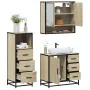 Set de muebles de baño 3 pzas madera contrachapada roble Sonoma de , Muebles de baño - Ref: Foro24-3301046, Precio: 235,66 €,...