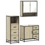 Set de muebles de baño 3 pzas madera contrachapada roble Sonoma de , Muebles de baño - Ref: Foro24-3301046, Precio: 235,66 €,...