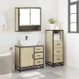 Set de muebles de baño 3 pzas madera contrachapada roble Sonoma de , Muebles de baño - Ref: Foro24-3301046, Precio: 235,66 €,...