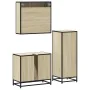 Set de muebles de baño 3 pzas madera contrachapada roble Sonoma de , Muebles de baño - Ref: Foro24-3301046, Precio: 235,66 €,...