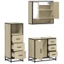 Set de muebles de baño 3 pzas madera contrachapada roble Sonoma de , Muebles de baño - Ref: Foro24-3301046, Precio: 235,66 €,...