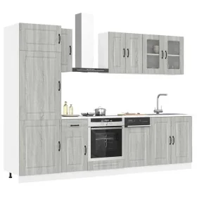 Mueble cocina Kalmar sonoma gris 8 pzas madera contrachapada by , Kitchen cabinets - Ref: Foro24-3314797, Price: 653,42 €, Di...