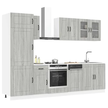 Mueble cocina Kalmar sonoma gris 8 pzas madera contrachapada de , Armarios de cocina - Ref: Foro24-3314797, Precio: 653,76 €,...