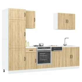 Mueble cocina Kalmar roble sonoma 7 pzas madera contrachapada by , Kitchen cabinets - Ref: Foro24-3314774, Price: 564,21 €, D...