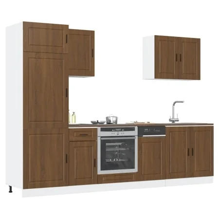 Mueble cocina Kalmar roble marrón 7 pzas madera contrachapada von , Küchenschränke - Ref: Foro24-3314788, Preis: 566,98 €, Ra...