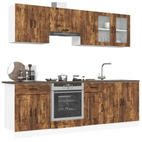 Mueble cocina Kalmar roble ahumado 8 pzas madera contrachapada by , Kitchen cabinets - Ref: Foro24-3314826, Price: 541,96 €, ...