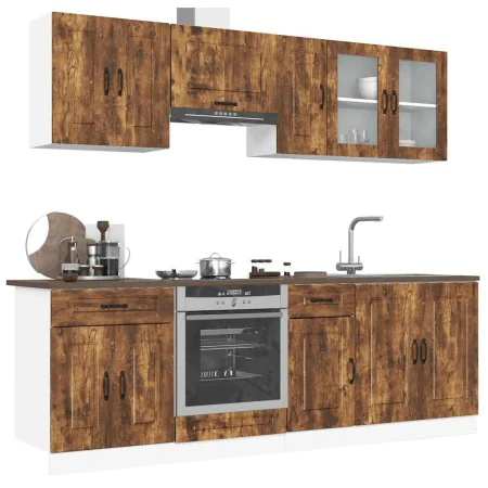 Mueble cocina Kalmar roble ahumado 8 pzas madera contrachapada von , Küchenschränke - Ref: Foro24-3314826, Preis: 541,96 €, R...