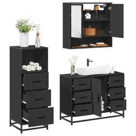 Juego de muebles de baño 3 pzas madera contrachapada negro von , Badezimmermöbel - Ref: Foro24-3301050, Preis: 284,81 €, Raba...