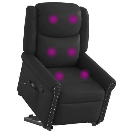 Sillón reclinable de masaje pie cuero sintético negro brillante by , Armchairs - Ref: Foro24-3303420, Price: 275,71 €, Discou...