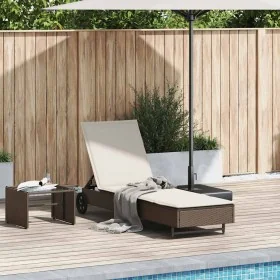 Tumbona con ruedas y cojín ratán sintético marrón by , Loungers - Ref: Foro24-4104034, Price: 166,51 €, Discount: %