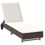 Tumbona con ruedas y cojín ratán sintético marrón de , Tumbonas - Ref: Foro24-4104034, Precio: 166,51 €, Descuento: %