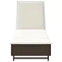 Tumbona con ruedas y cojín ratán sintético marrón de , Tumbonas - Ref: Foro24-4104034, Precio: 166,51 €, Descuento: %