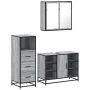 Set de muebles de baño 3 pzas madera contrachapada gris sonoma by , Bathroom furniture - Ref: Foro24-3301033, Price: 239,48 €...