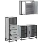 Set de muebles de baño 3 pzas madera contrachapada gris sonoma by , Bathroom furniture - Ref: Foro24-3301033, Price: 239,48 €...