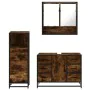 Set de muebles baño 3 pzas madera contrachapada roble ahumado de , Muebles de baño - Ref: Foro24-3301052, Precio: 280,49 €, D...