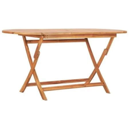 Folding garden table solid teak wood 160x80x75 cm by vidaXL, Garden tables - Ref: Foro24-48998, Price: 203,05 €, Discount: %