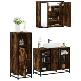 Set de muebles baño 3 pzas madera contrachapada roble ahumado von , Badezimmermöbel - Ref: Foro24-3300972, Preis: 219,11 €, R...