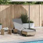 Tumbona con ruedas y cojín ratán sintético beige de , Tumbonas - Ref: Foro24-4104036, Precio: 166,51 €, Descuento: %