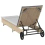 Tumbona con ruedas y cojín ratán sintético beige de , Tumbonas - Ref: Foro24-4104036, Precio: 166,51 €, Descuento: %