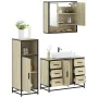 Set de muebles de baño 3 pzas madera contrachapada roble Sonoma von , Badezimmermöbel - Ref: Foro24-3300991, Preis: 248,11 €,...