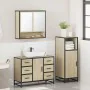 Set de muebles de baño 3 pzas madera contrachapada roble Sonoma von , Badezimmermöbel - Ref: Foro24-3300991, Preis: 248,11 €,...